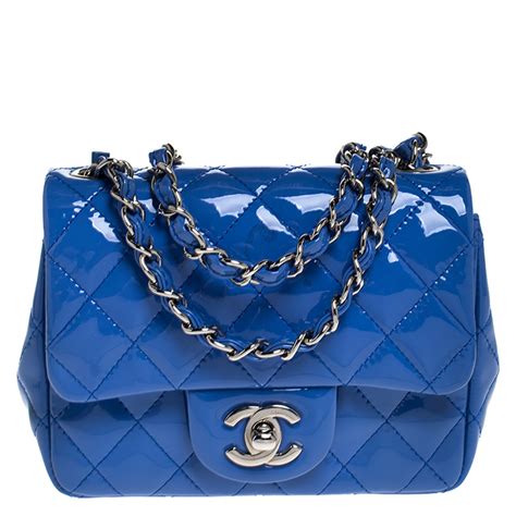 chanel light blue patent leather bag|chanel patent leather mini bag.